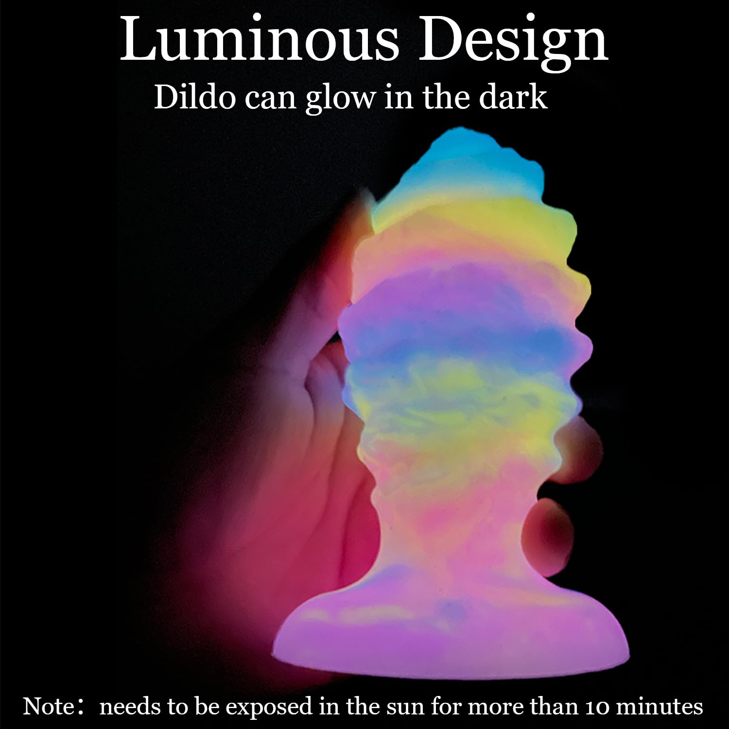 Glowing Realistic Dildo, Big Anal Plug Silicone Anal Dildo with Strong Suction Cup, Luminous Large Butt Plug Trainer Massager Colorful SM Sex Toys for Adult Beginner & Women (L): helical