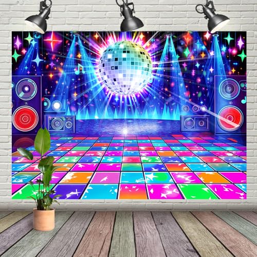 Fondo Disco Retro Glow para Fiesta 7x5ft miniatura 5