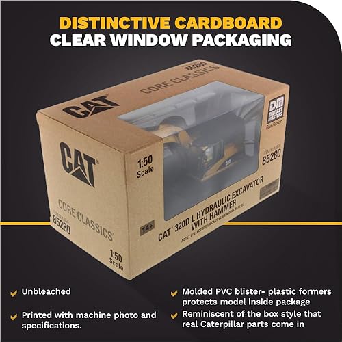 Miniatura 6 de Diecast Masters Excavadora hidráulica Caterpillar 320D L con martillo - Core Classics Series 85280C