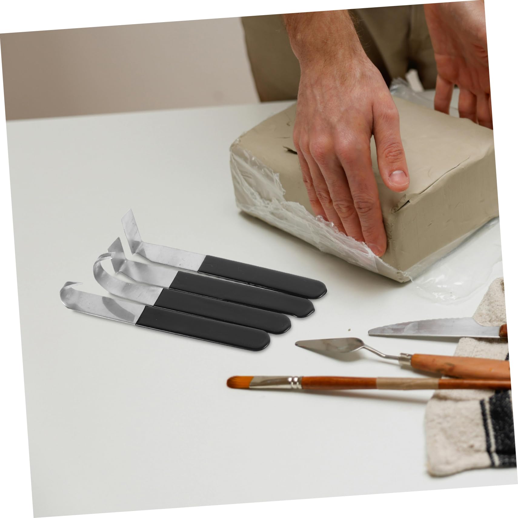 EXCEART 8pezzi Utensili per Scultura in Ceramica in Acciaio Inossidabile per Argilla Incisione e Modellatura Strumenti Manuali per Rifinitura e Modellismo