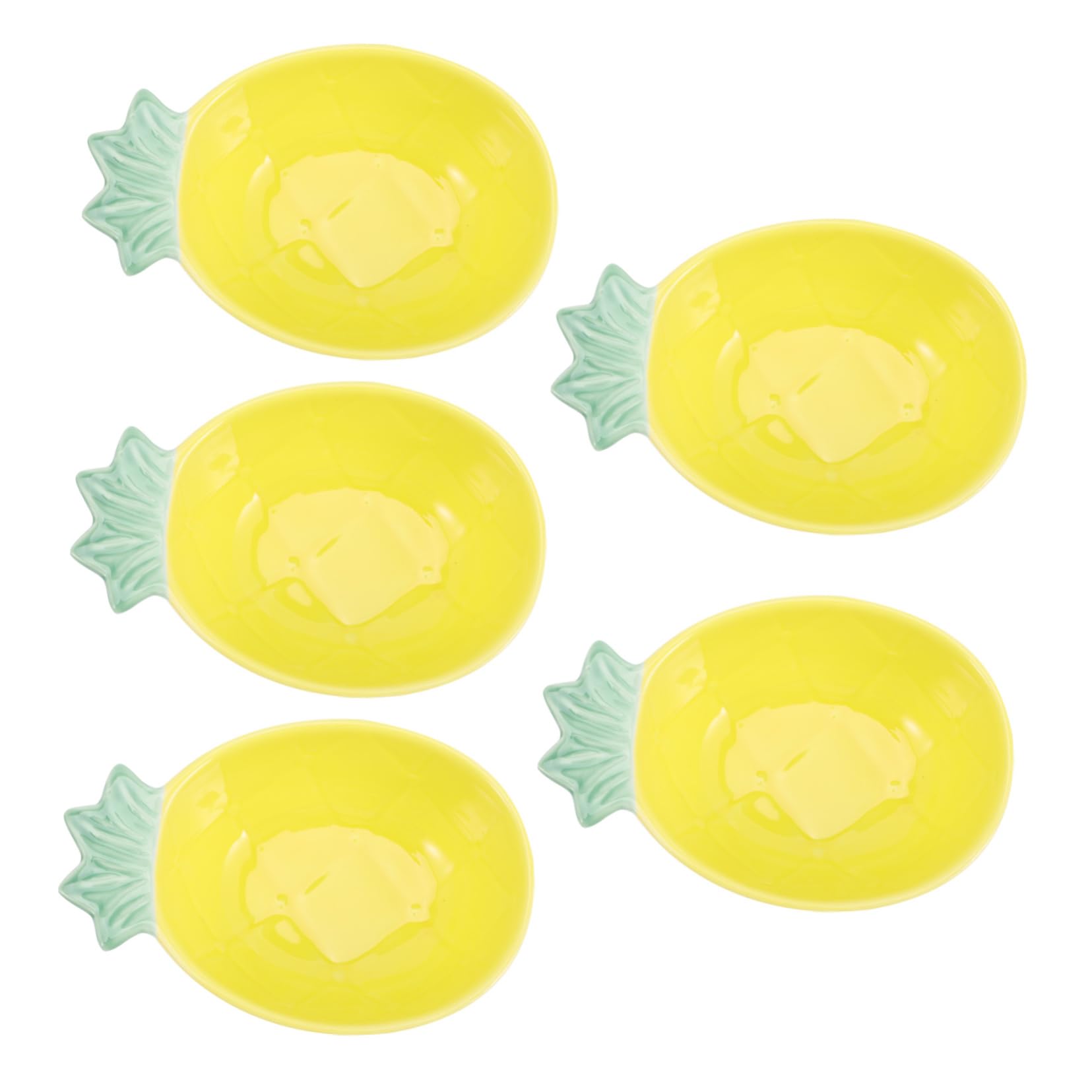 BRIGHTFUFU 5pcs Ceramic Plate Seasoning Dish Kitchen Bowl Serving Bowls Porcelain Ramekin Dipping Bowls Appetizer Dish Flavor Mixing Bowl Cereal Bowls Yellow Charcuterie Bowls Blue Ceramics