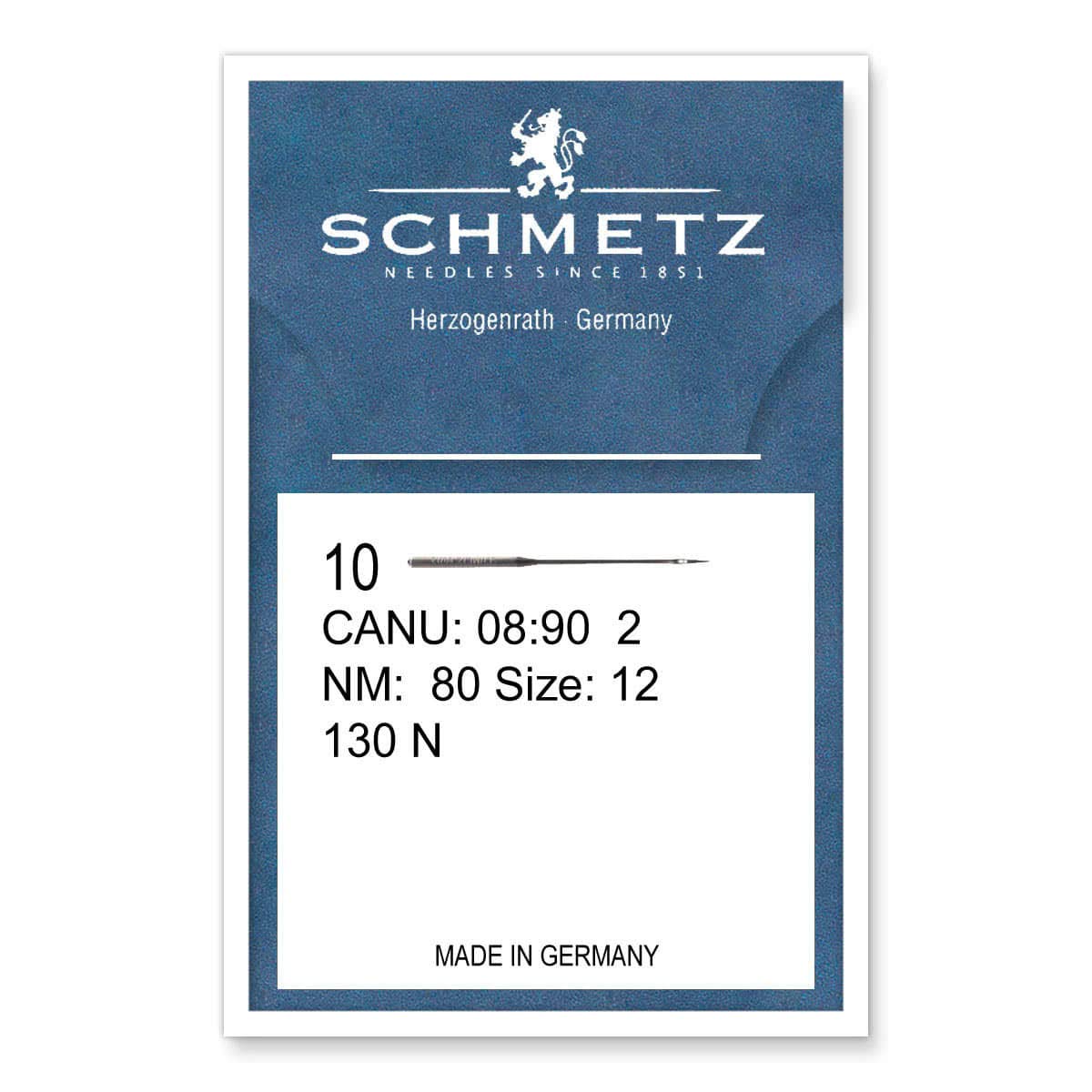SCHMETZ Top-Stitch Sewing Machine Needles – 80 (12) Elongated Eye for Smooth Threading, Ideal for Multiple Threads & Various Fabrics –Pack of 5