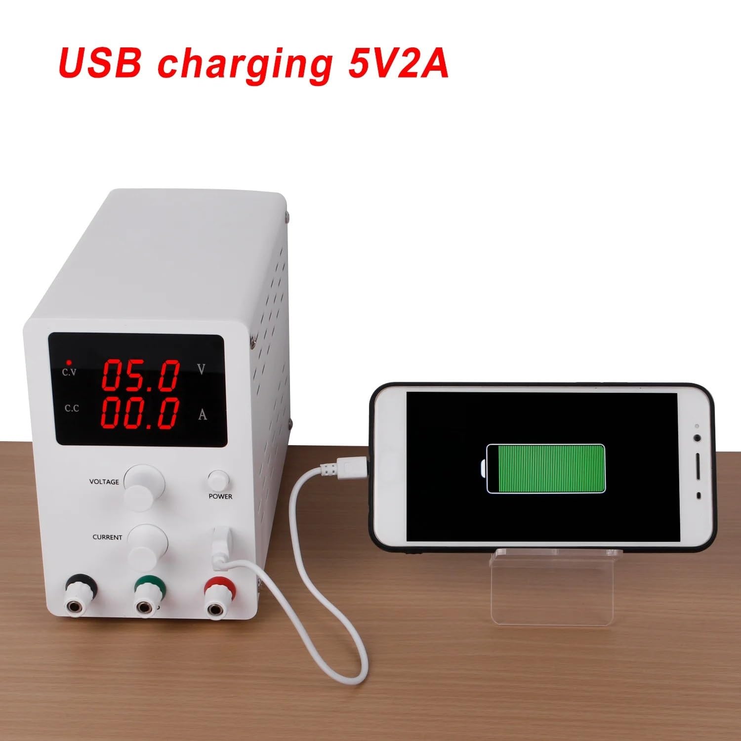 Fuente Alimentacion Regulable,Regulador de Voltaje Fuente de alimentación CC conmutada regulada por banco digital, 30 V, 10 A, 5 A, USB, ajustable, for laboratorio(R-SPS3010D W,220V)
