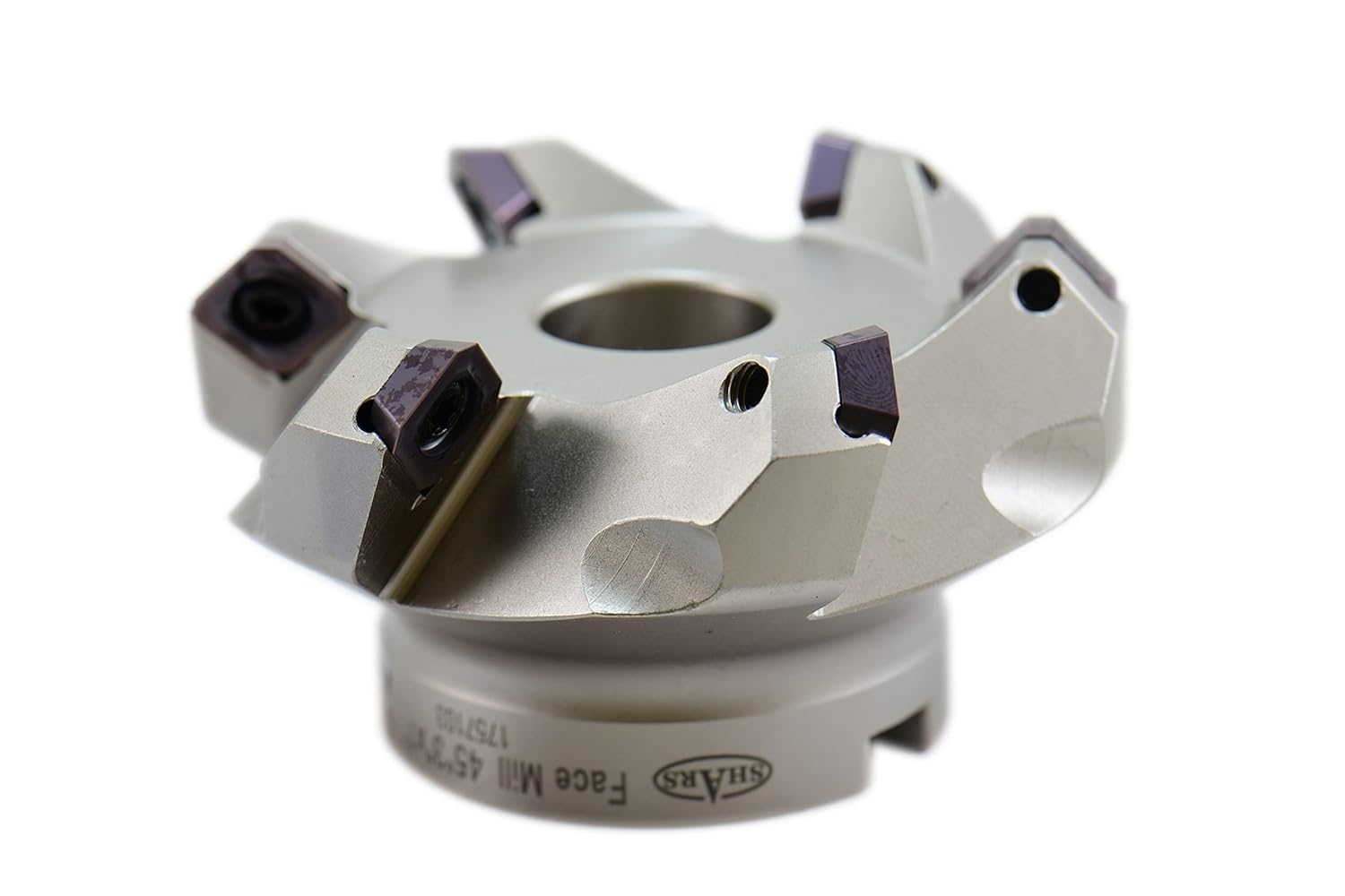Shars 3" 45 Degree Indexable Face Mill with 6 PCS SEHT 1204 Carbdie Inserts P[