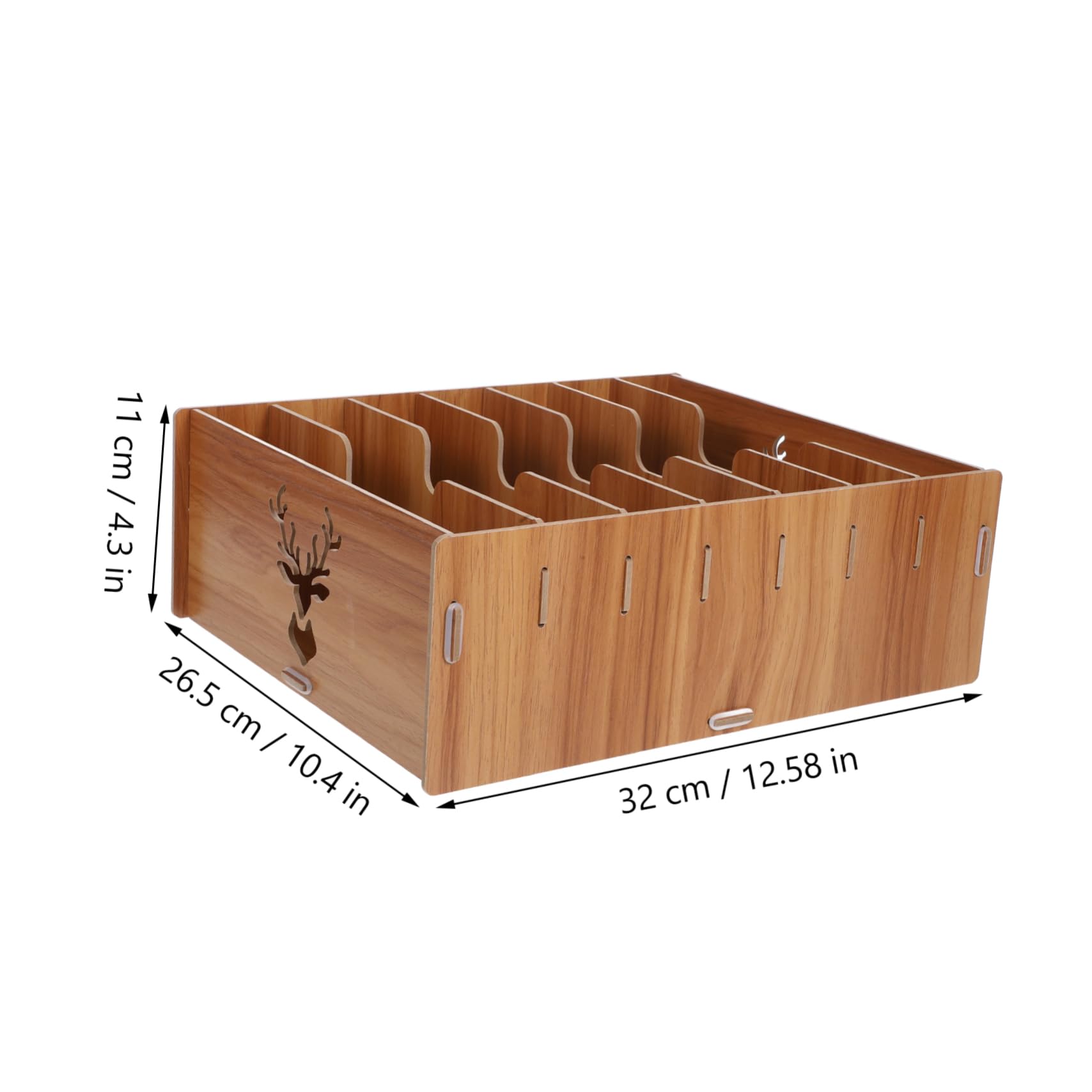 Organizzatore da Scrivania in Legno Marrone per Ufficio Scaffale Porta Documenti Multifunzionale Facile da Montare per Desktop e Archiviazione File
