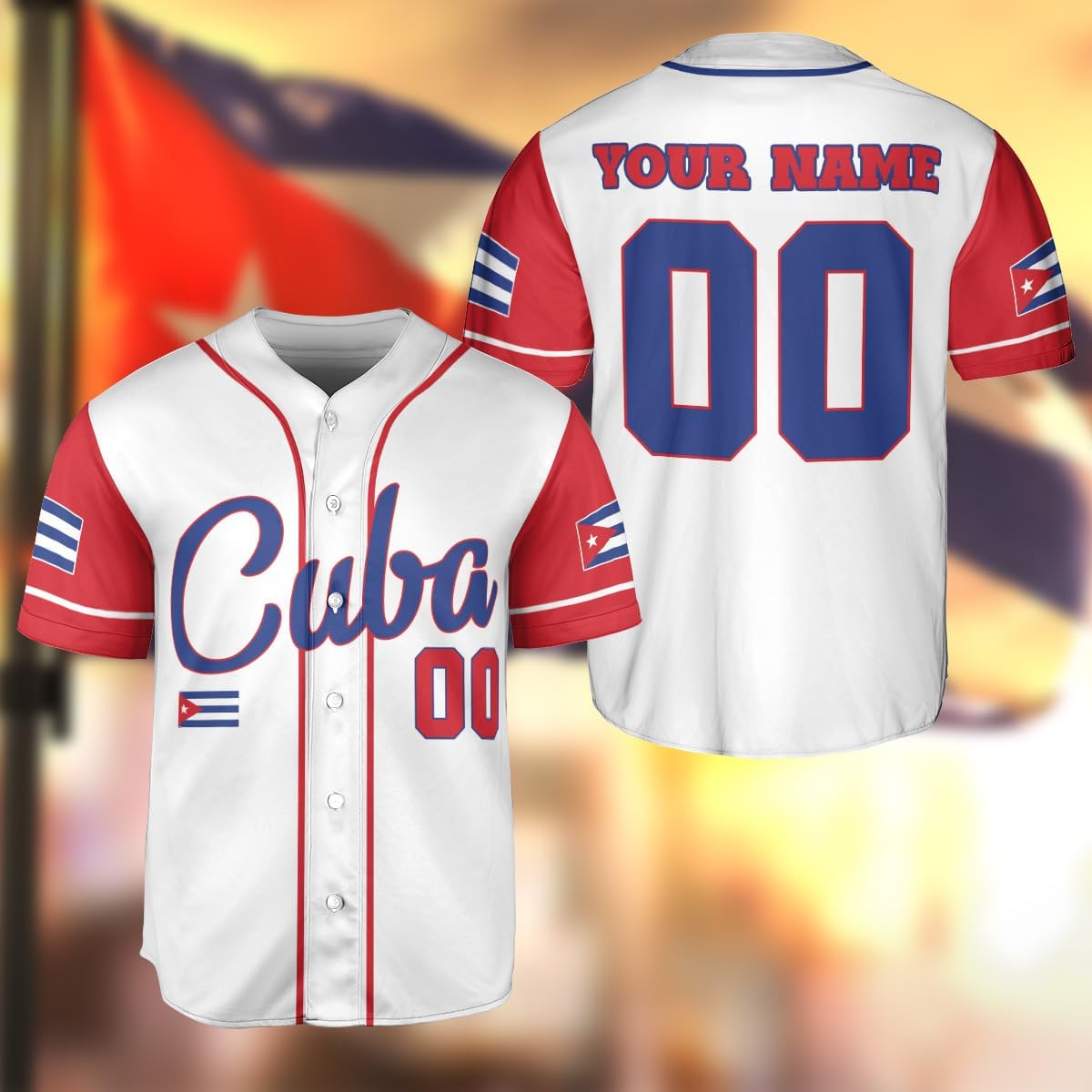 Personalized Cuba Baseball Jersey Shirt - Cuba Shirt for Women Men Youth, Cuban Flag Pride Custom Team Sports Uniform