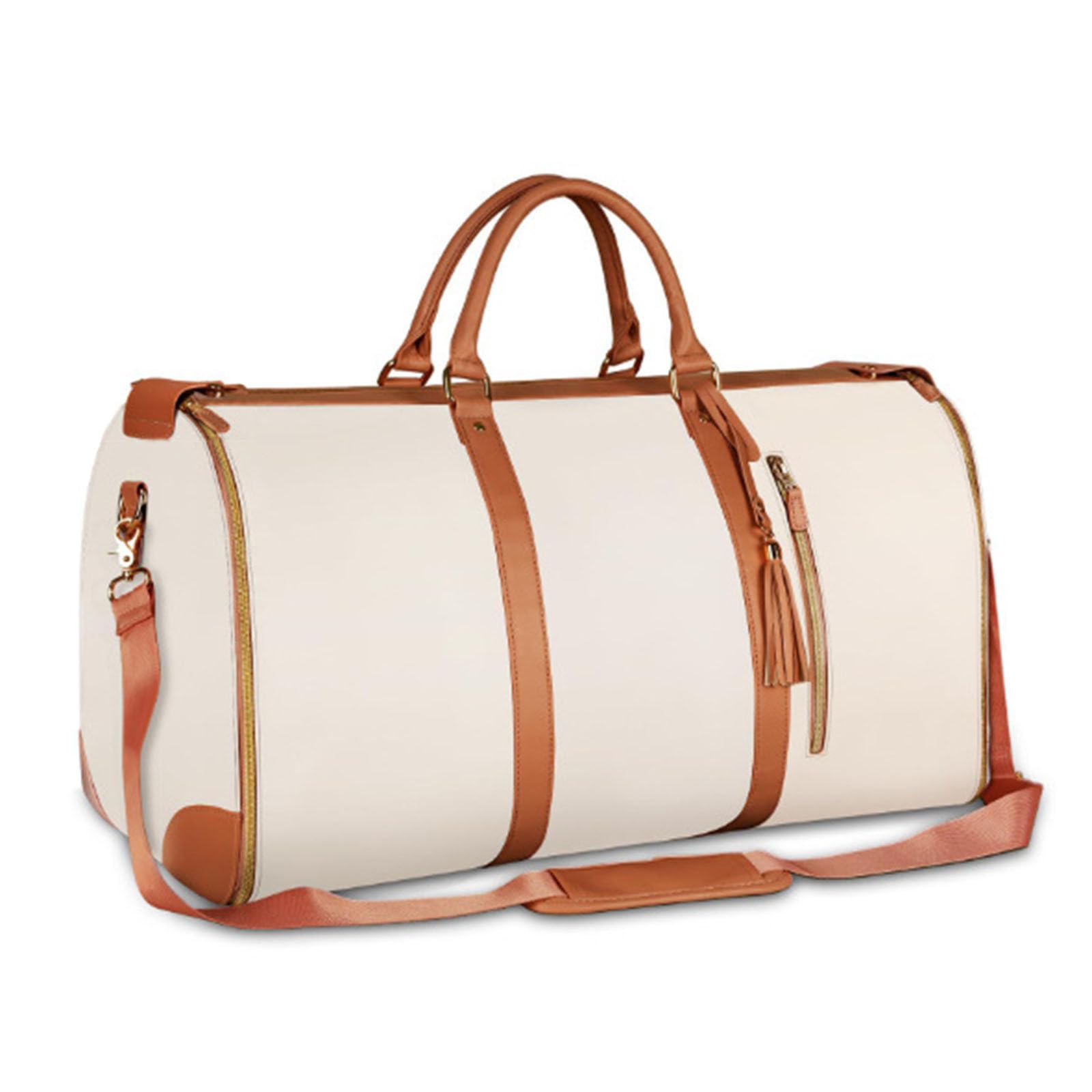 Faltbare Reisetasche 2.0, Reisetasche Miorsen, Faltbare Reisetaschen 2-in-1, umwandelbar, große Wassertasche aus -Leder mit abnehmbaren Rädern (Beige)