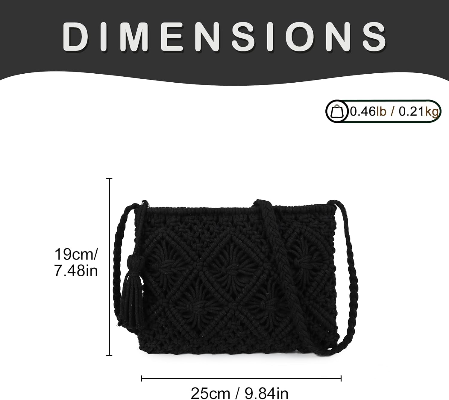 Gladdon Bohemian Small Crossbody Bag for Women Stylish Woven Shoulder Purses with Tassel - Image 3