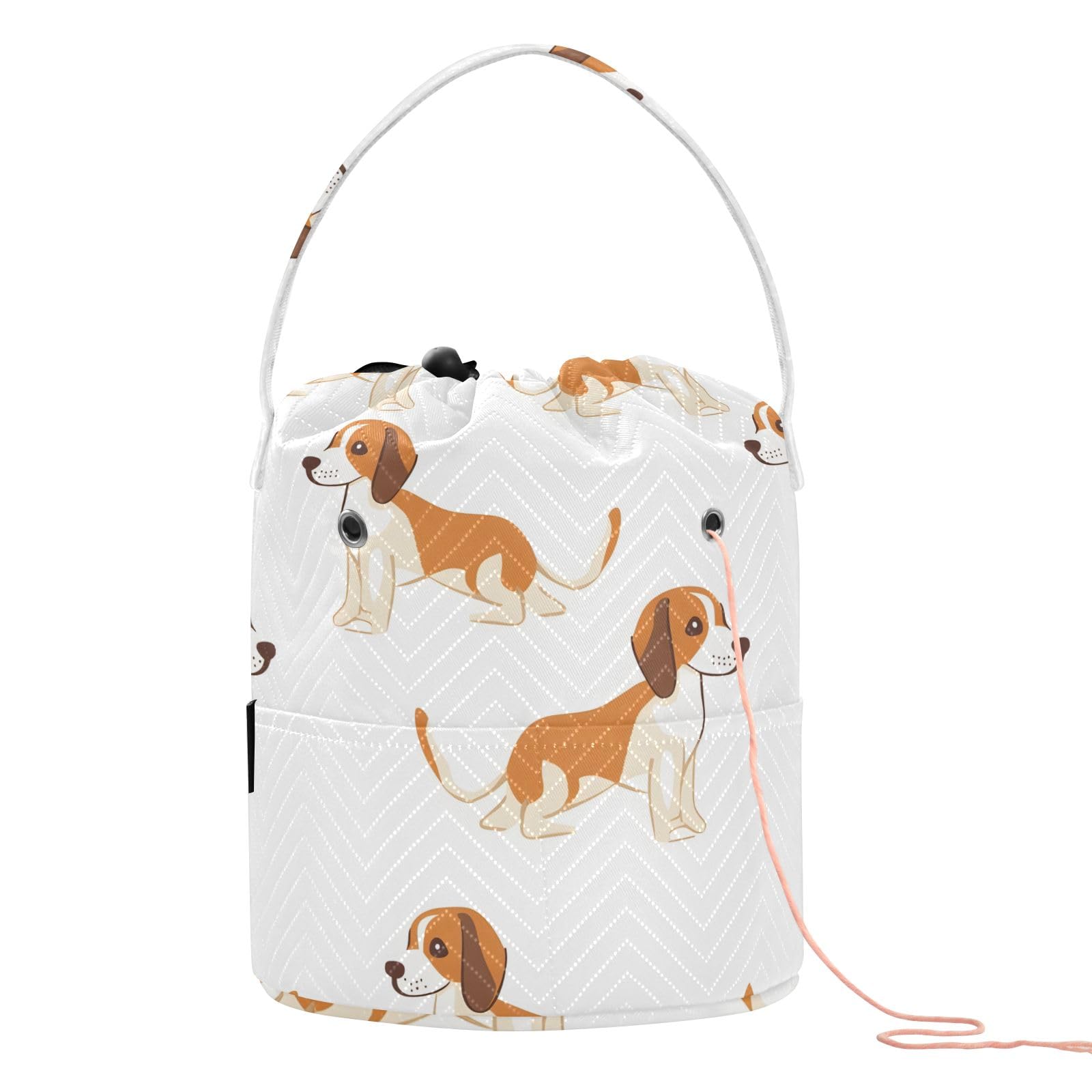 Yarn Storage Bag Small Crochet Bag Knitting Bag Organizer Cute Dog 1 Yarn Bags for Crocheting Basket
