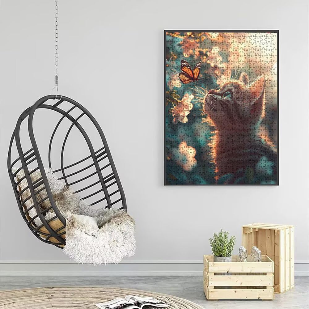 Puzzle dla dorosłych, 5000 elementów, 5000 elementów, fantazyjne puzzle z motywem kwiatu i kota, imponujące klasyczne puzzle, wymagające gry rodzinne, do dekoracji domu i prezentów DX0YL2-692