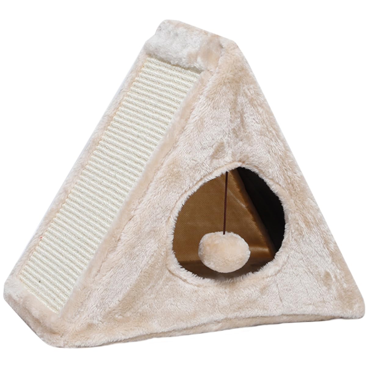 Abri douillet pour chats et petits chiens : nid lavable en sisal avec design triangulaire