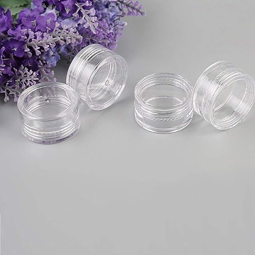 Miniatura 4 de Medsuo 20 macetas transparentes de 0.17 onzas líquidas, recipientes de viaje pequeños vacíos a prueba de fugas, tarros de cosméticos rellenables,