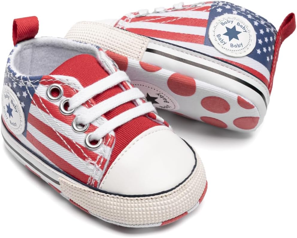 Meckior Save Beautiful Baby Girls Boys Canvas Sneakers Soft Sole High-Top Ankle Infant First Walkers Crib Shoes
