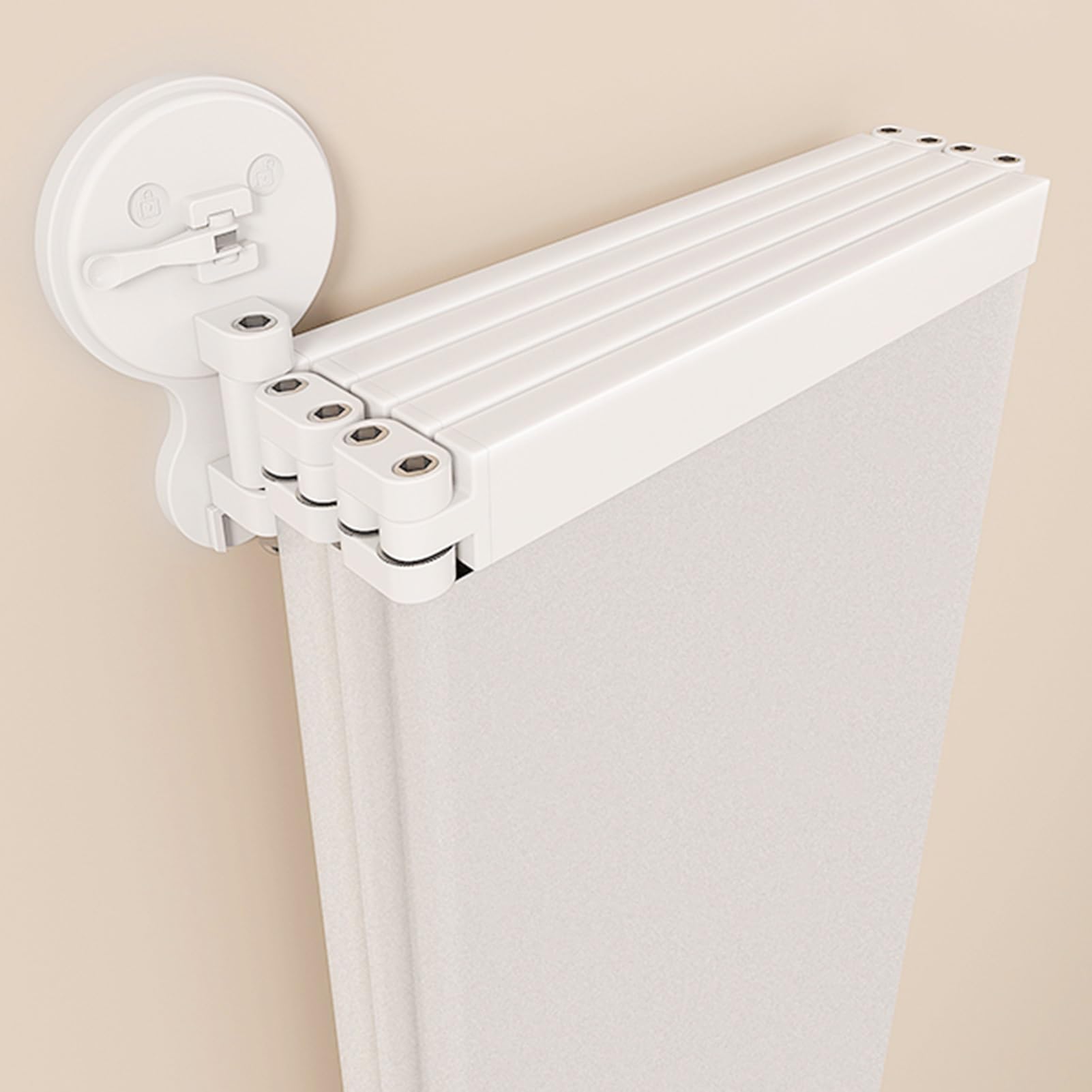 Barra Cortina Ducha Plegable con Cortina Ducha Transparente - Antimoho Impermeable, 2/3/4/5 Plegables, Ángulo Ajustable, Sin Taladro, Ahorrador de Espacio, para Baño Bañera(104 cm/40.9 in)