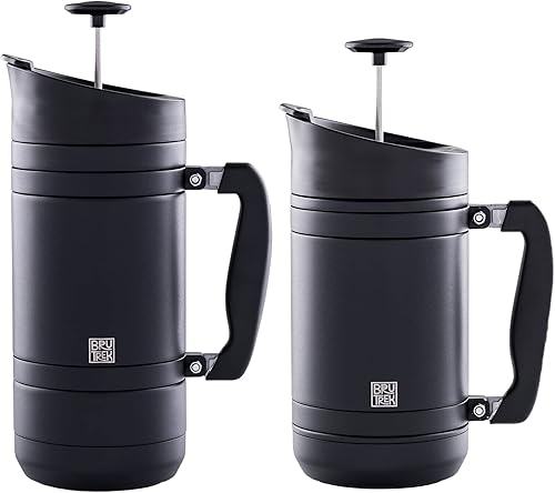 Miniatura 8 de BaseCamp - Prensa de café de acero inoxidable con aislamiento de doble pared, tecnología Bru-Stop, sin molidos en el café, tapa antiderrames