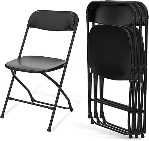 Miniatura 10 de Silla plegable de 4 piezas, sillas plegables de plástico con marco de acero, asiento ligero portátil para interiores y exteriores para eventos, 2-2
