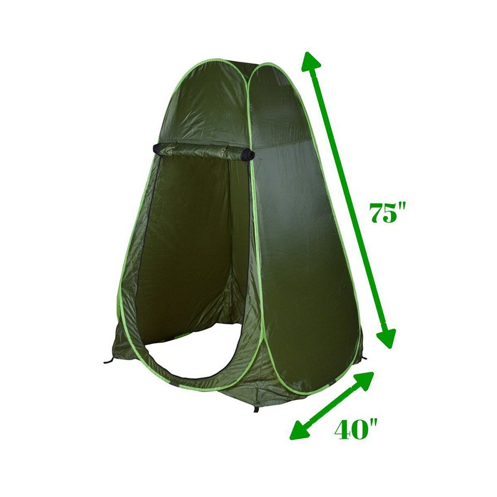 Carga emergente portátil Impermeable Refugio Plegable Compacto Ligero para Acampar el aderezo de Ducha de Playa Camuflaje Verde 75 Pulgadas