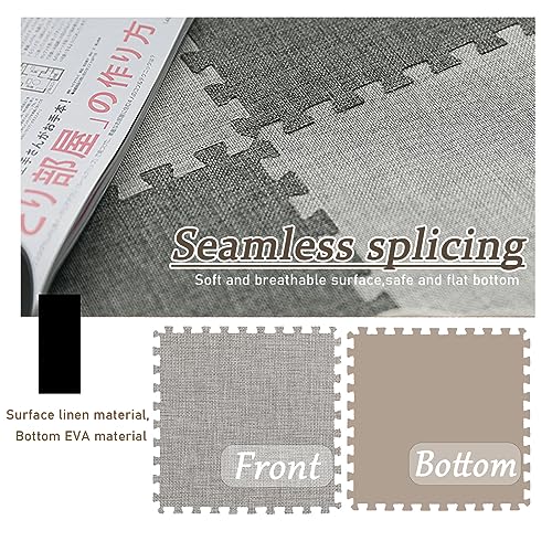 Dalles de sol en mousse emboîtables gris clair 30x30 cm pour enfant - 6