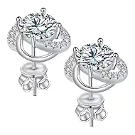 Moissanite Stud Earrings for Womens 3-4 Carat S925 Sterling Silver Earrings for Women D Color VVS1 Clarity Moissanite Earrings