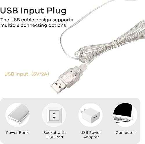 Miniatura 5 de Consciot Luces LED de Tocador para Espejo, Tira Estilo Hollywood, Color y Brillo Ajustables, Cable USB, Tira de Maquillaje Regulable que se Adhiere