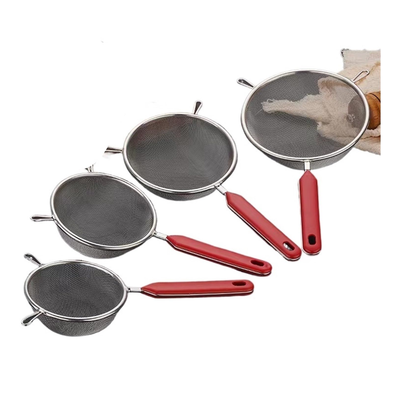 sieb edelstahl 1 stücke for Küche Sieb Mit Hängenden Ohren Edelstahl Mehl Nudel Abtropffläche Öl Braten Skimmer(20cm)