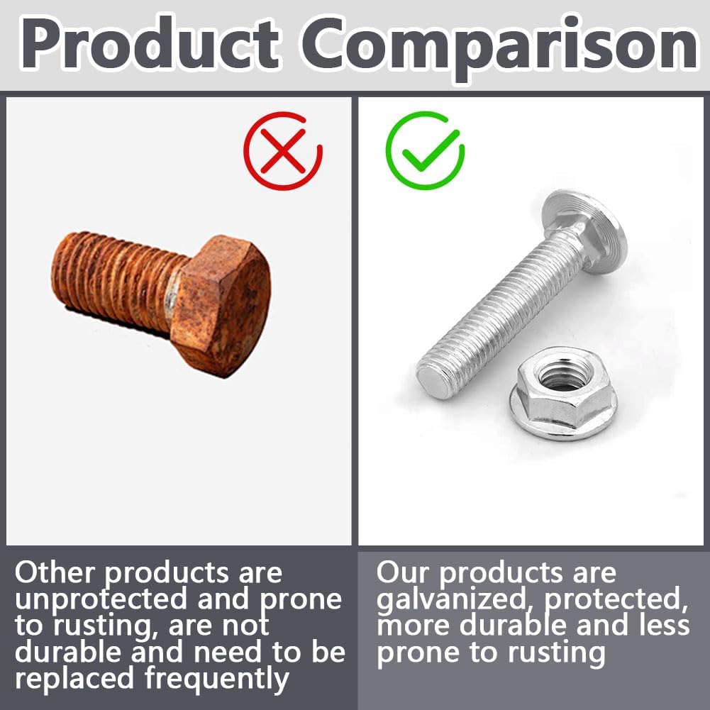 SHUNCHG M8x30 Coach Bolts, Cup Square Carriage Bolt and Nut Pack of 20, M8 (8mm) X 30 mm,Coach Bolts with Hexagon Nuts - Image 4