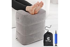 Comfortable Inflatable Airplane Foot Rest with Hand Pump and Carry Bag
