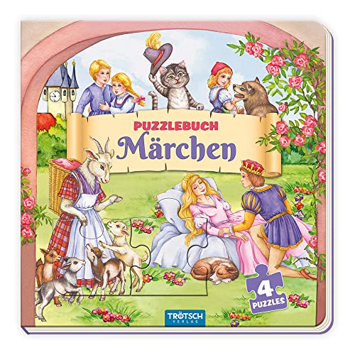 TRÖTSCH - Puzzlebuch quadratisch 'Märchen' | Puzzlebuch mit 4 Märchen...