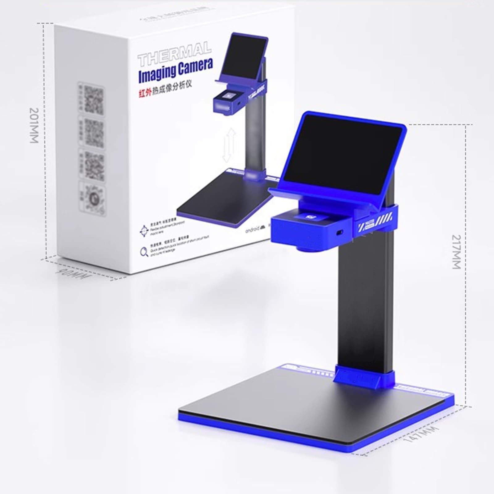 Termocamera a infrarossi per diagnostica PCB, strumento di riparazione elettronico con monitor della temperatura e schermo LCD, analisi di precisione per test della scheda madre