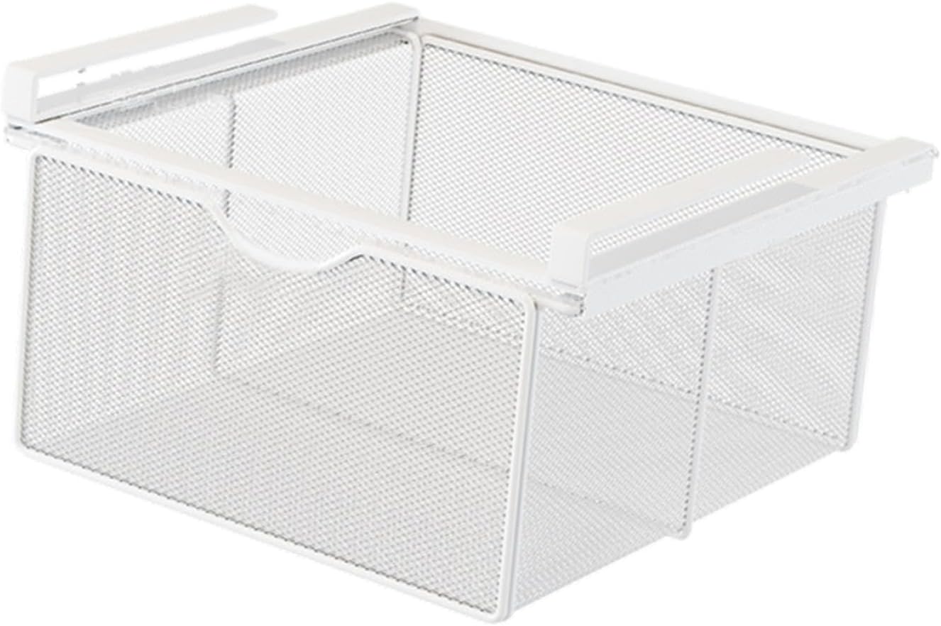 KLKCMS Slide in Basket Organizer, Under Shelf Pull Out Storage Basket