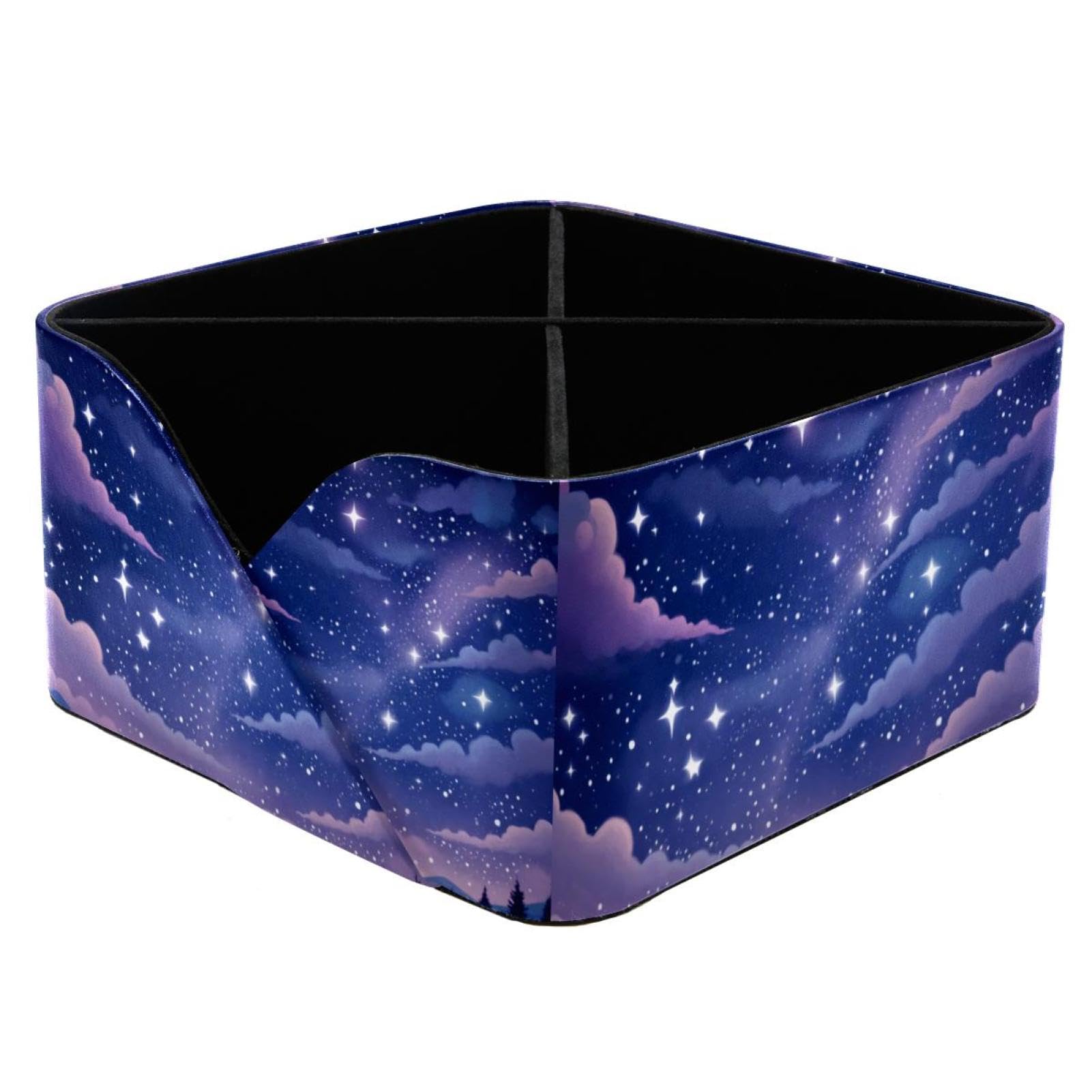Boîte de rangement ciel étoilé violet pour organiser les accessoires du quotidien