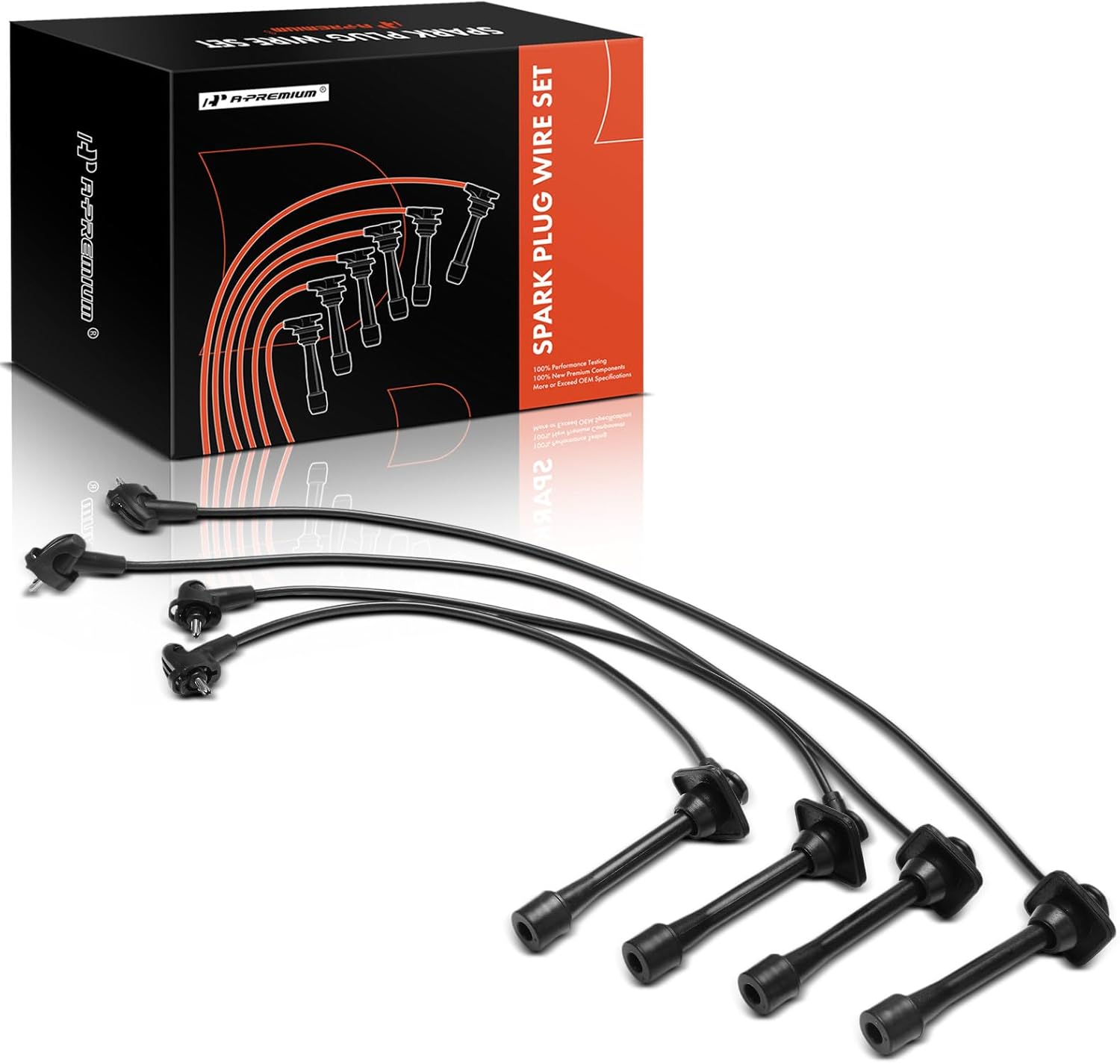 A-Premium 4PCS Spark Plug Wires Compatible with Toyota Corolla 1992-1997, Celica 1994-1997, Paseo 1992-1994 & Geo Prizm 1993-1997, 1.5L 1.6L 1.8L 2.2L