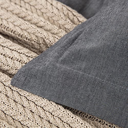 Cotton Chambray Pillow Shams, 2 Pieces Pillowcases Set, 20"X26" Pillow Cover With Decorative Flange, Charcoal Gray/Standard #TOP4