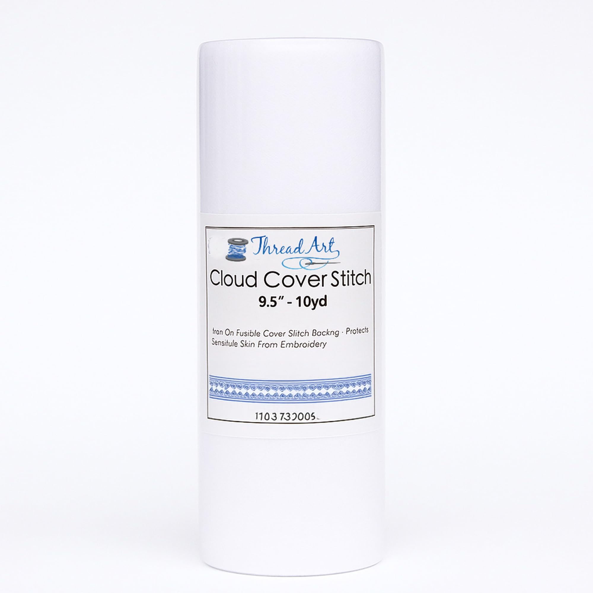 Threadart Cloud Cover Stitch Roll | Fusible Lightweight Fabric | 9.5" x 10yd Roll | Make The Back of Your Machine Embroidery Baby Soft | Iron On