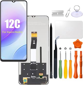 Replacement for Xiaomi Redmi 12C LCD Screen for 22120RN86G 22120RN86I 22126RN91Y 2212ARNC4L LCD Touch Screen Display Panel Digitizer Assembly with Repair kit