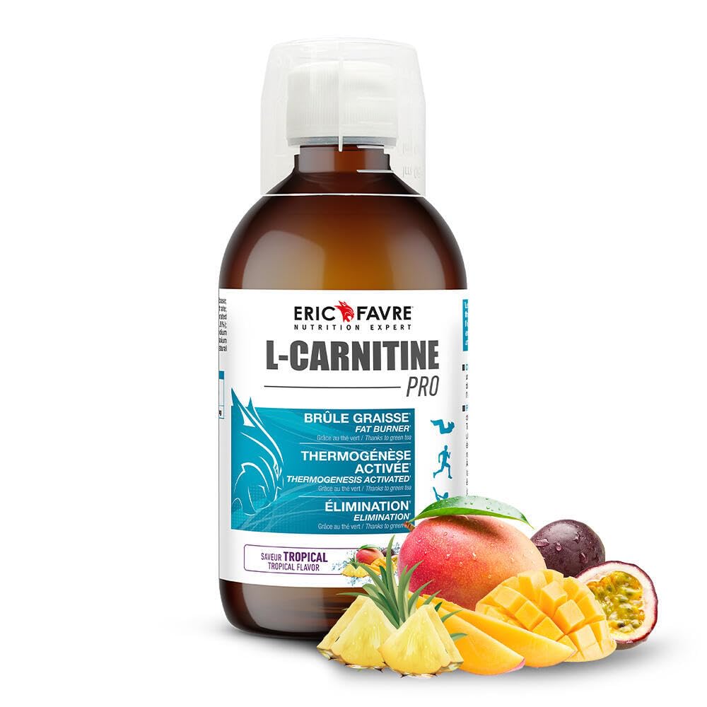 L-CARNITINE LIQUIDE PRO ZERO - L Carnitine Vegan Enrichie au Thé Vert - BRULE GRAISSE Sans Sucre - Boisson Minceur Drainante - Flacon de 500 ml - Saveur Tropicale