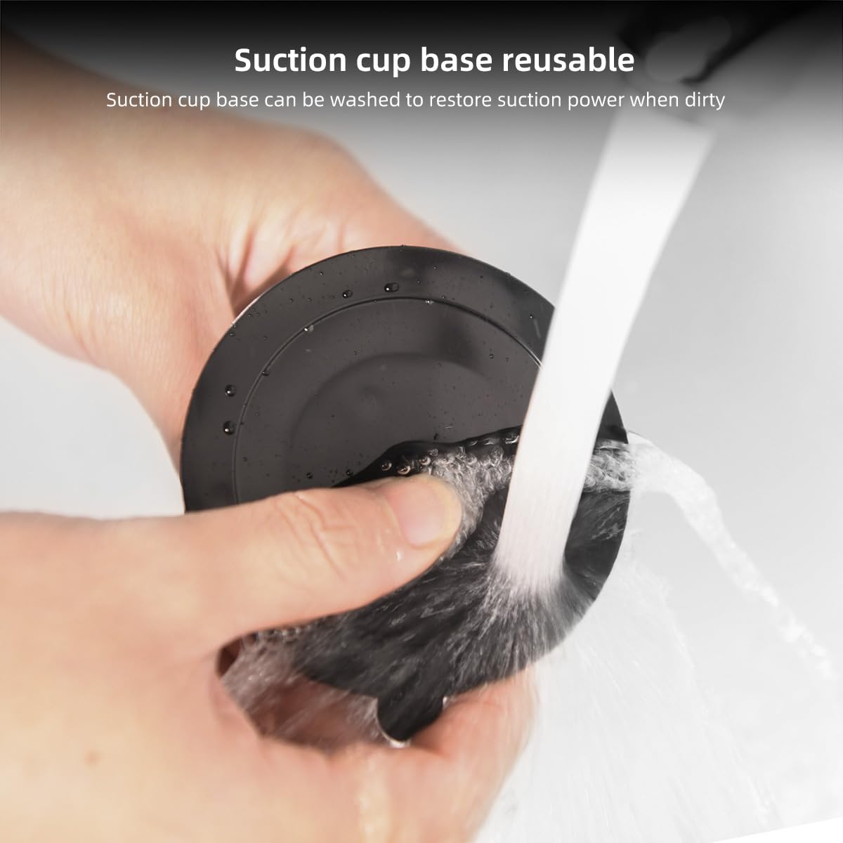 FANAUE Ventouse de Voiture avec Adaptateur de Boule d'un Pouce Compatible avec Les Bras à Double Prise RAM MOUNTS, pour Montage sur Le Pare-Brise de la Voiture.