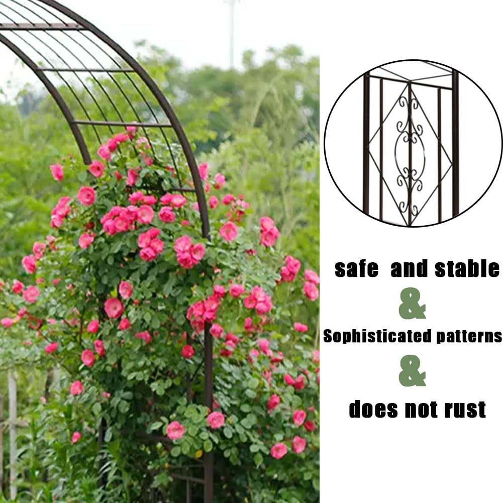 Gazebo da giardino in metallo resistente,archi,rose e altre piante rampicanti,arco rampicante,traliccio da giardino,pergolato all'aperto,grande festa di matrimonio,giardino,prato,cortile, archi