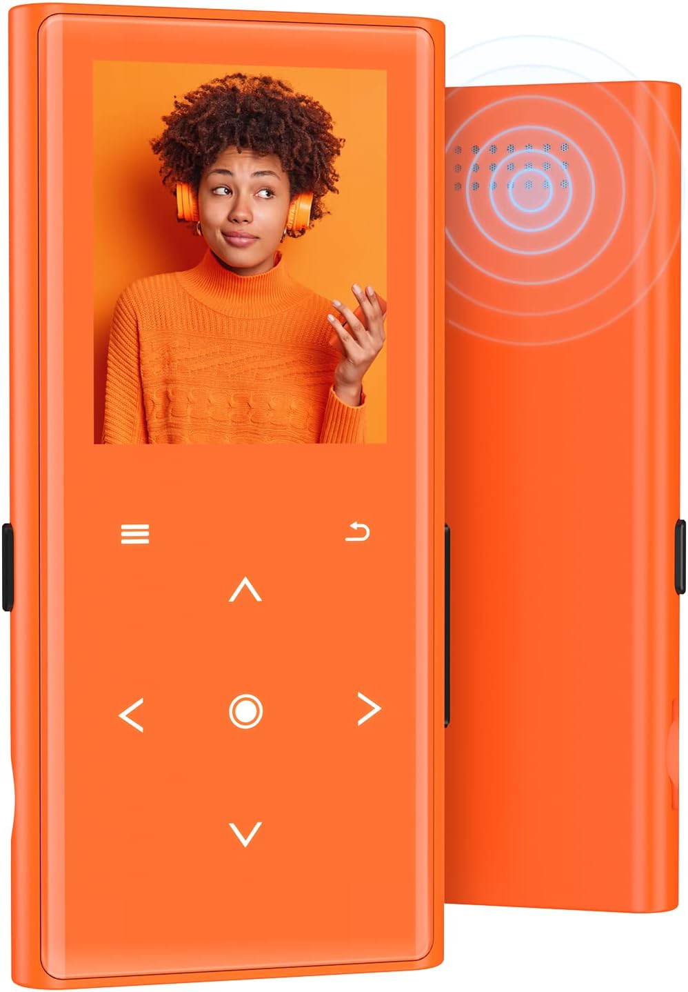 【New in 2022】64GB Mp3 Player with Bluetooth 5.2, COCONISE Music Player with speaker Hi-Fi Lossless Sound Quality, with FM Radio, Voice Recording, E-Book function,Super Light perfect for running-Orange