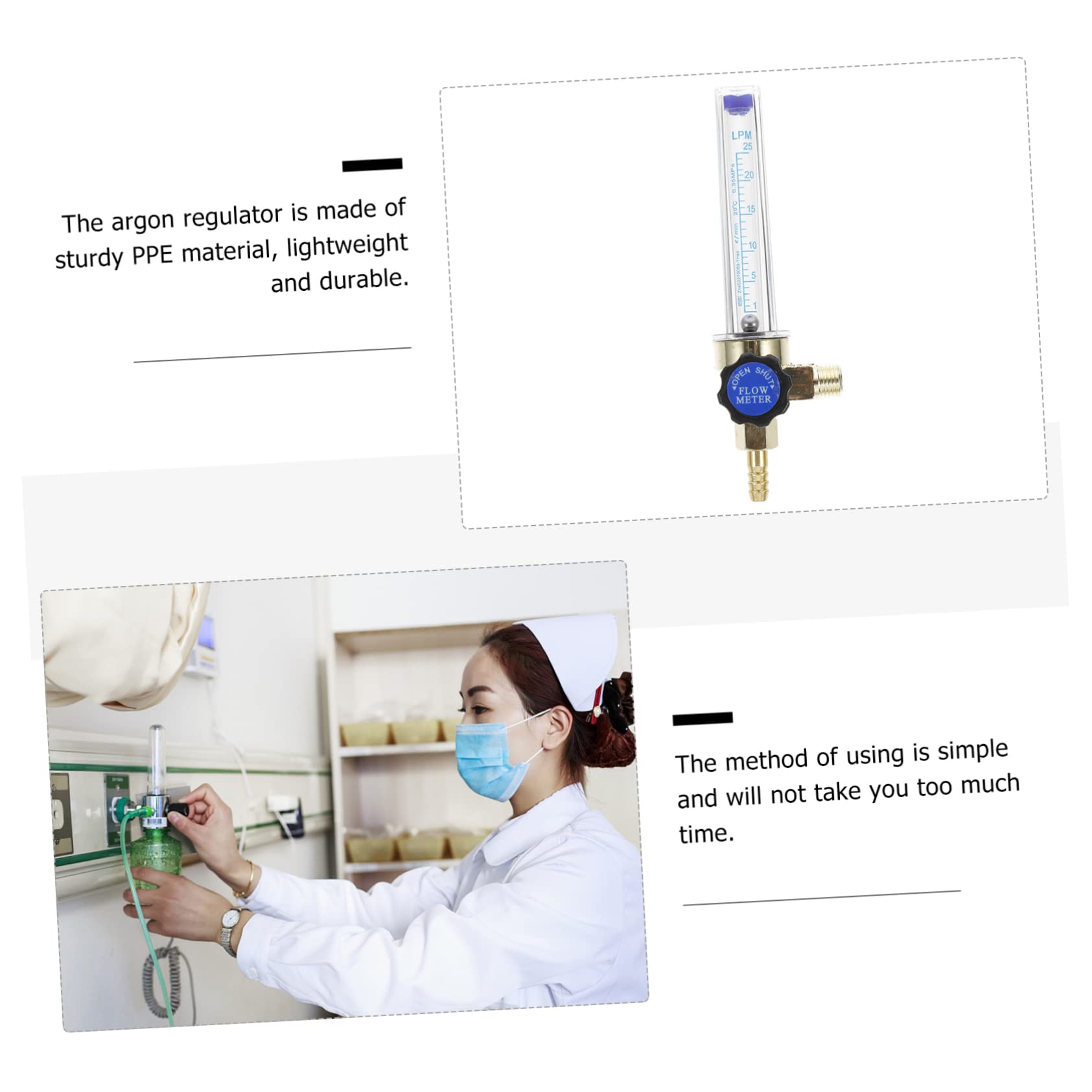 Regolatore Di Flusso Argon E Anidride Carbonica Flussimetro Gas Con Indicatore Di Pressione Misuratore Pratico Per Saldatura Materiale Resistente E Leggero Facile Da Usare