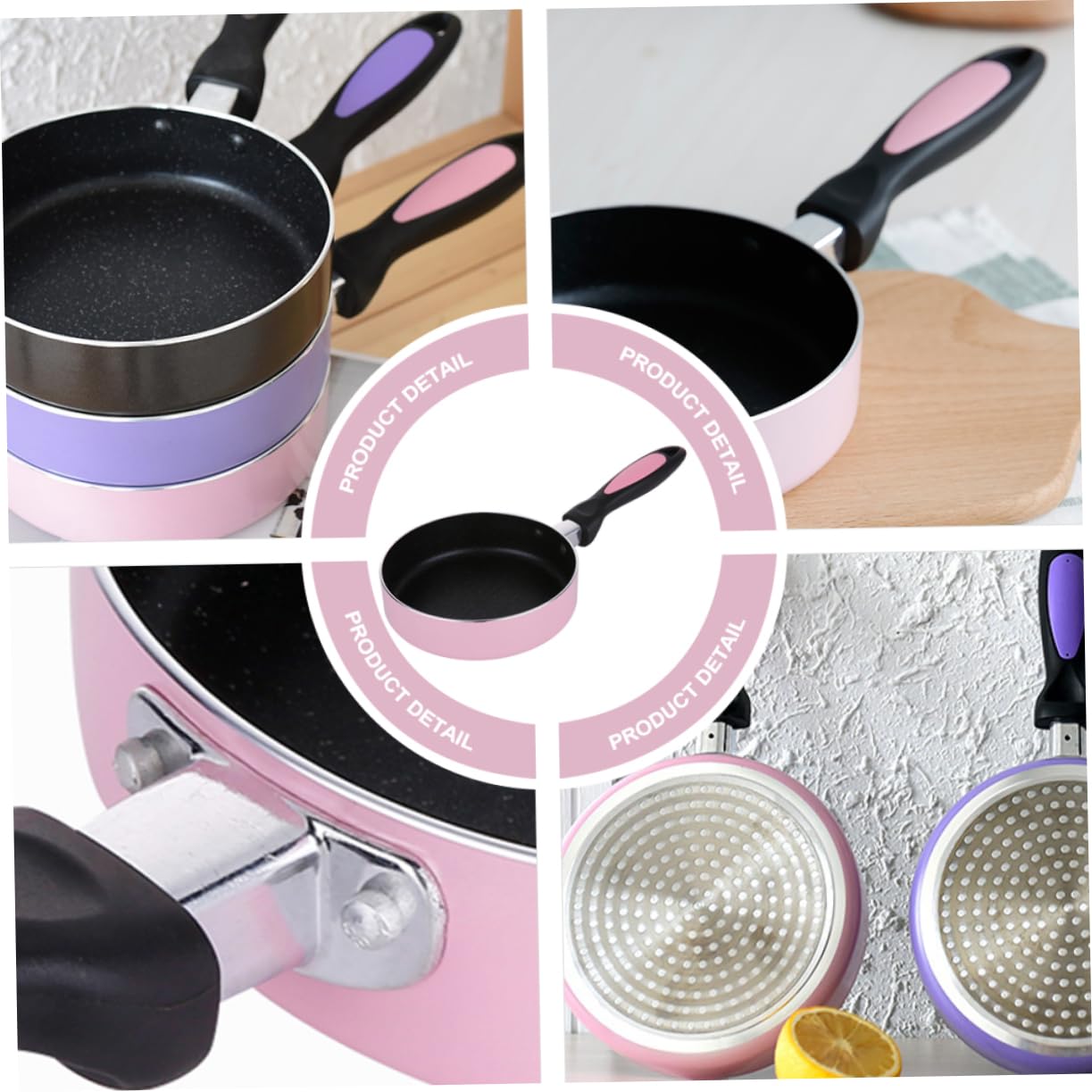 Mikinona Antihaftepfanne für Küche und Esszimmer für Induktions und Gasherde aus Aluminiumlegierung Rosa Antihaftpfanne 16cm Stabile Langlebigkeit Universalpfanne