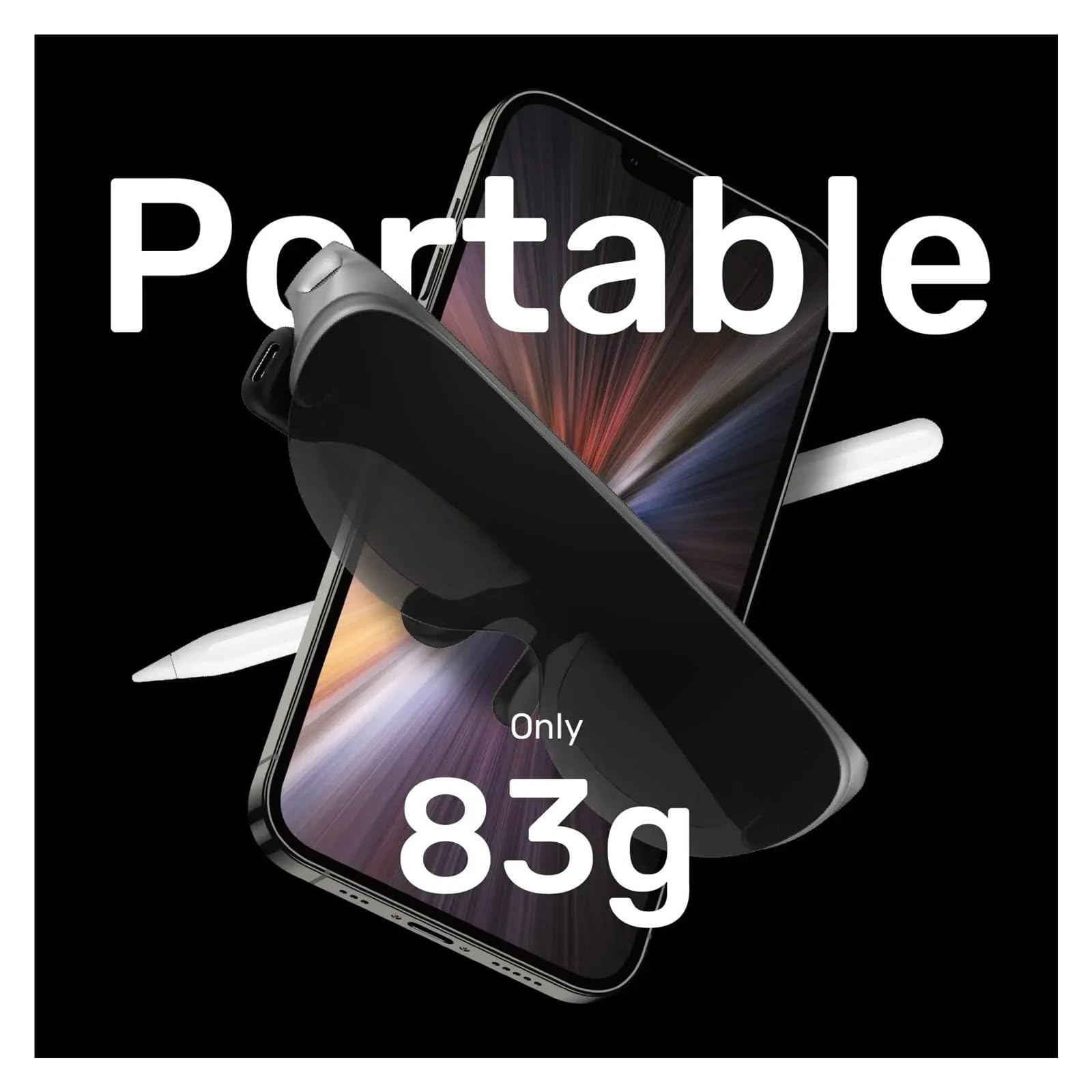 Occhiali AR intelligenti Schermo gigante portatile for visualizzazione Set DP Proiezione schermo for computer for telefono cellulare Display 3D OLED 1080P(Silver)