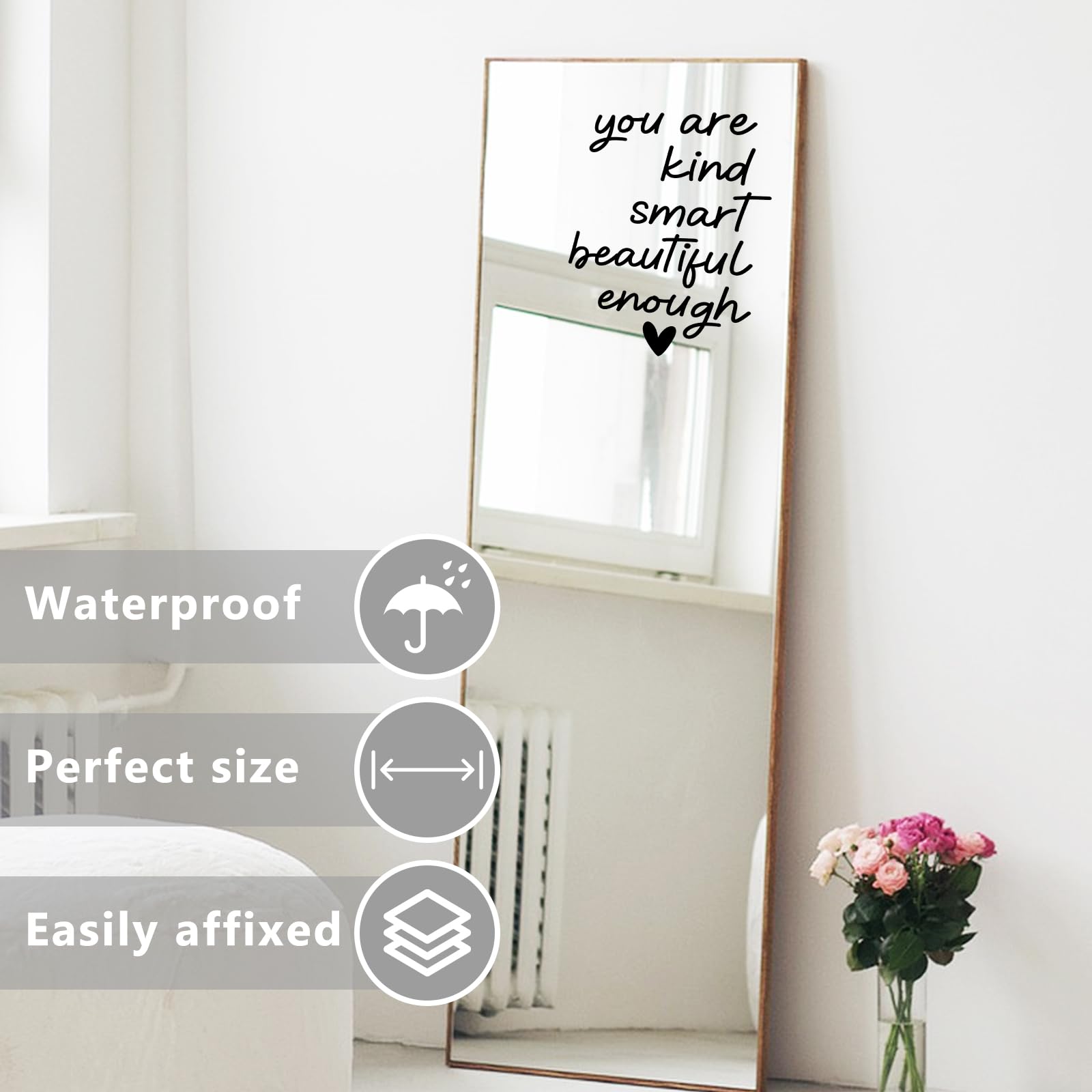 2x Motivations-Wandtattoos - Selbstbewusstsein Sprüche Für Spiegel & Wände