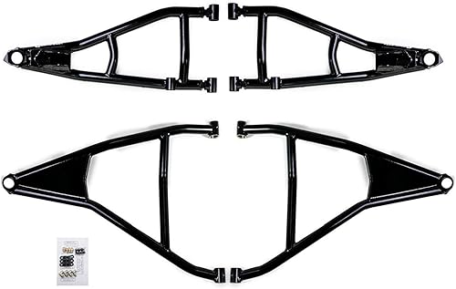 Miniatura 8 de SuperATV Brazos A delanteros negros de 72 pulgadas de ancho para Can-Am Maverick X3 2017+ (ver ajuste)  2.25 veces más fuerte que el stock  Espacio