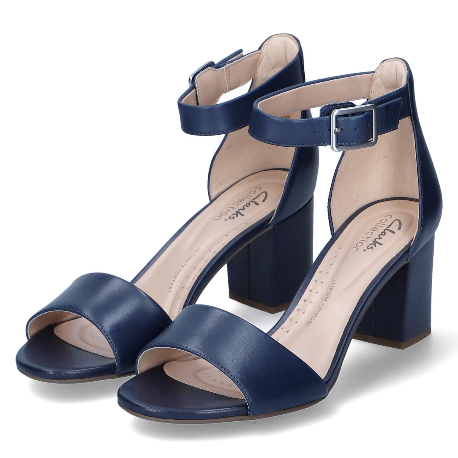 Clarks Women's Deva Mae Pump, Navy Leather, 4.5 UK