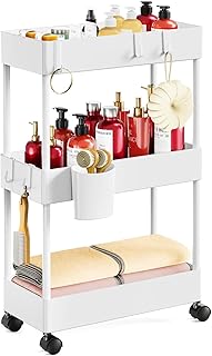 Pipishell Slim Storage Cart with Wheels, Bathroom Cart Organizer Storage...