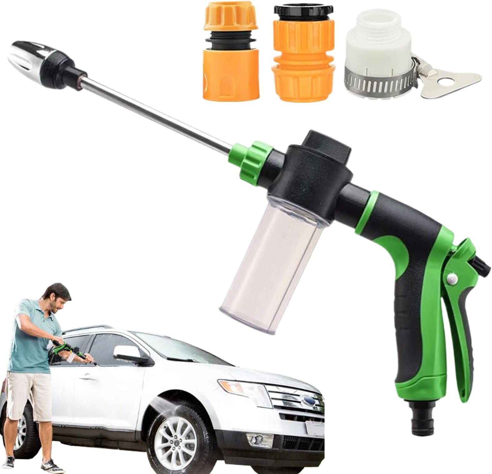 Pressure Washer, High Pressure Water Guns with 360° Rotating for 3 Spray Modes, Portable Washer for Garden Hose, Car, Floor, Wall Cleaning