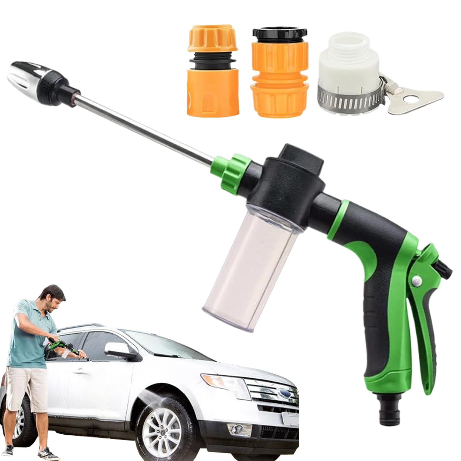 Pressure Washer, High Pressure Water Guns with 360° Rotating for 3 Spray Modes, Portable Washer for Garden Hose, Car, Floor, Wall Cleaning
