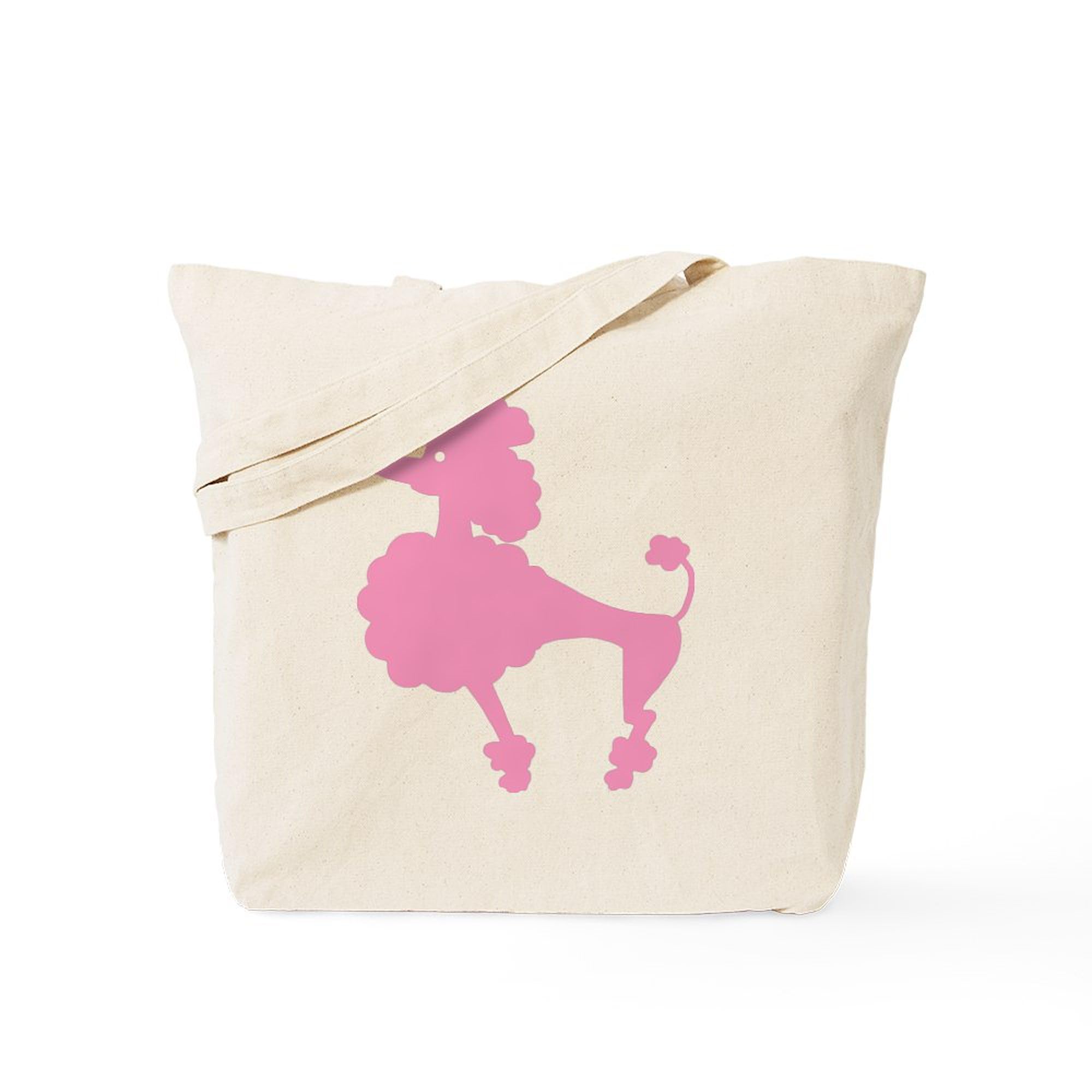 CafePress Poodle in Pink Tote Bag Reusable Natural Beige Canvas Shopping Bag
