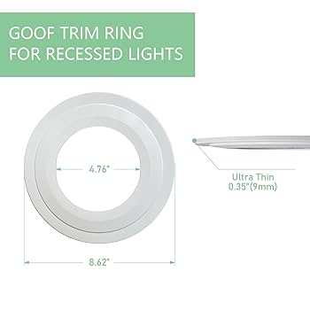MECCANIXITY Goof Rings For 3 Inch Recessed Lights, ID 2.9" X OD 4.7", 4 Pcs Metal Goof Rings Cover Recessed Light Trim For Ceiling Wall Fixtures Can Lighting Down Light LED, White
